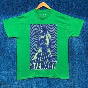 Rod Stewart Rock Green T-Shirt Size Large